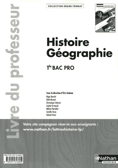 Histoire - Géographie - Tle Bac Pro Livre du professeur Grand Format Livre du professeur