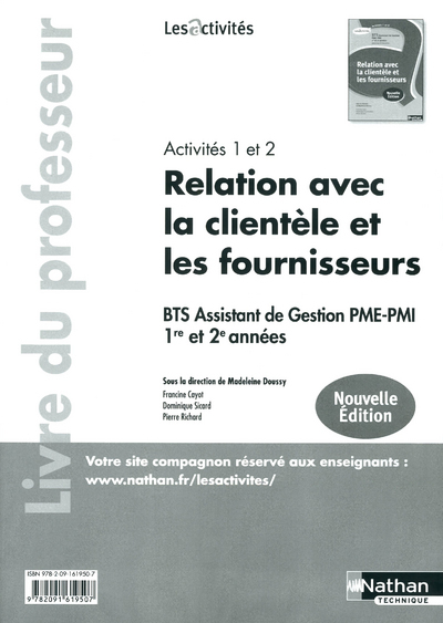 Activités 1 et 2 -BTS 1re et 2e années Les Activités Livre du professeur