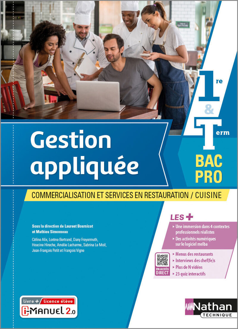 Gestion appliquée 1ère/Term Bac Pro Cuisine/CSR - Livre + Licence élève - 2022