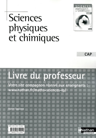 Sciences physiques et chimiques CAP Livre du professeur
