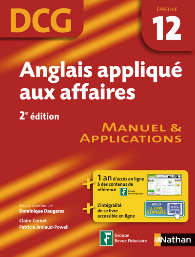 Anglais appliqué aux affaires DCG - Epreuve 12 - Manuel et applications DCG