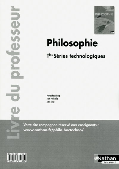 Philosophie - Terminales Séries Technologiques livre du professeur