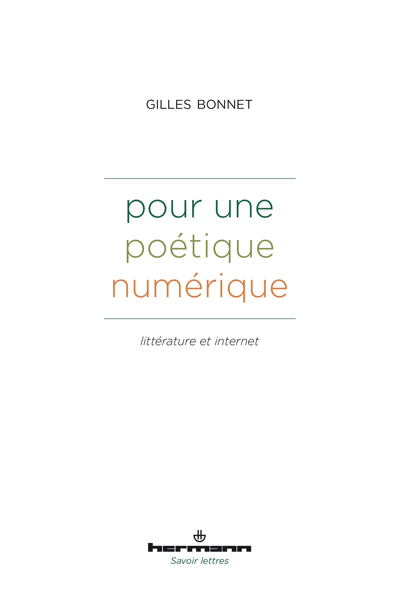 Pour une poétique numérique