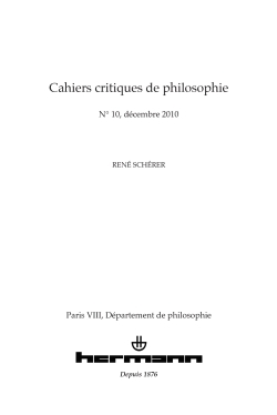 Cahiers critiques de philosophie n° 10