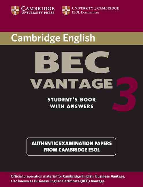 Cambridge BEC Vantage 3 Student Book with Answers