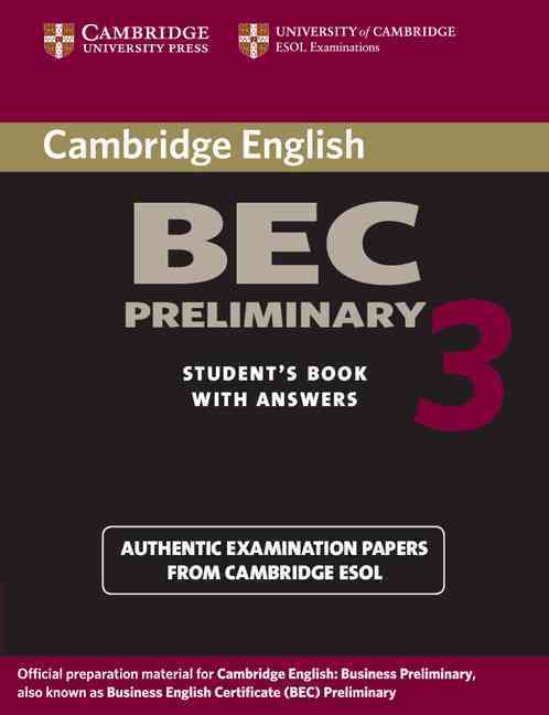 Cambridge BEC Preliminary 3 Student Book with Answers