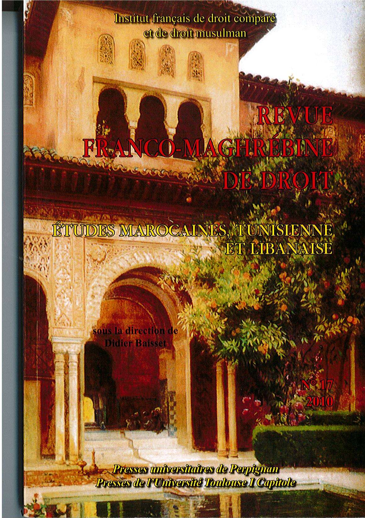Revue franco maghrebine de droit n 17
