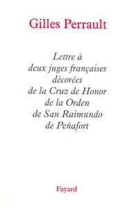 Lettre à deux juges françaises décorées de la Cruz de Honor de la Orden de San Raimundo de Penafort