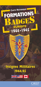 Formations badges - Europe 1944-1945 - Carte historique bilingue