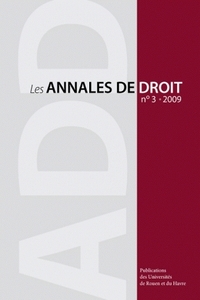 LES ANNALES DE DROIT, N 3/2009