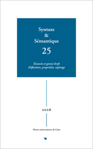 Syntaxe & Sémantique, n° 25/2026