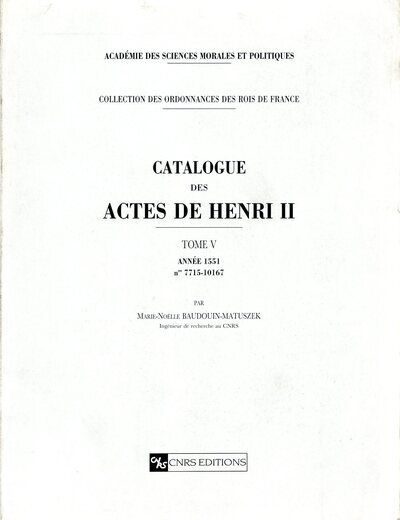 Catalogue des actes de Henri II - tome 5