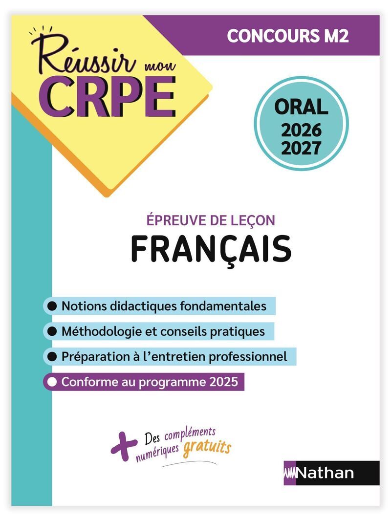 Réussir mon CRPE Français Admission Concours M2 oral 2026-2027