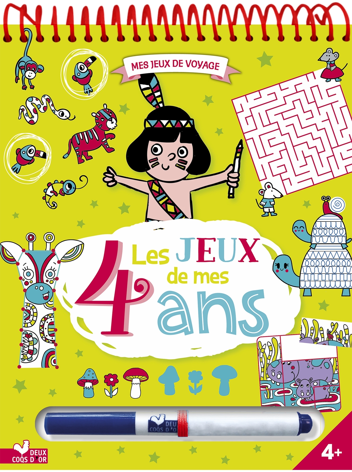 Les jeux de mes 4 ans - bloc avec feutre effaçable