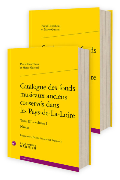 Catalogue des fonds musicaux anciens conservés dans les Pays-de-La-Loire