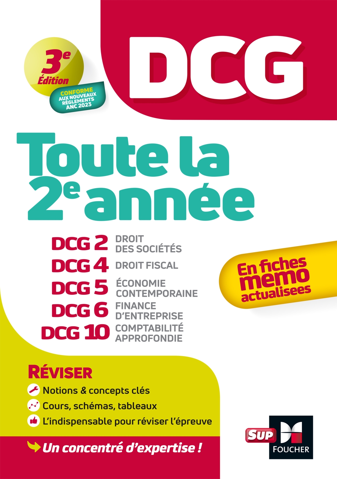 DCG - Toute la 2e année du DCG 2, 4, 5, 6, 10 en fiches - Révision