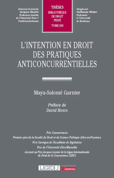 L'intention en droit des pratiques anticoncurrentielles