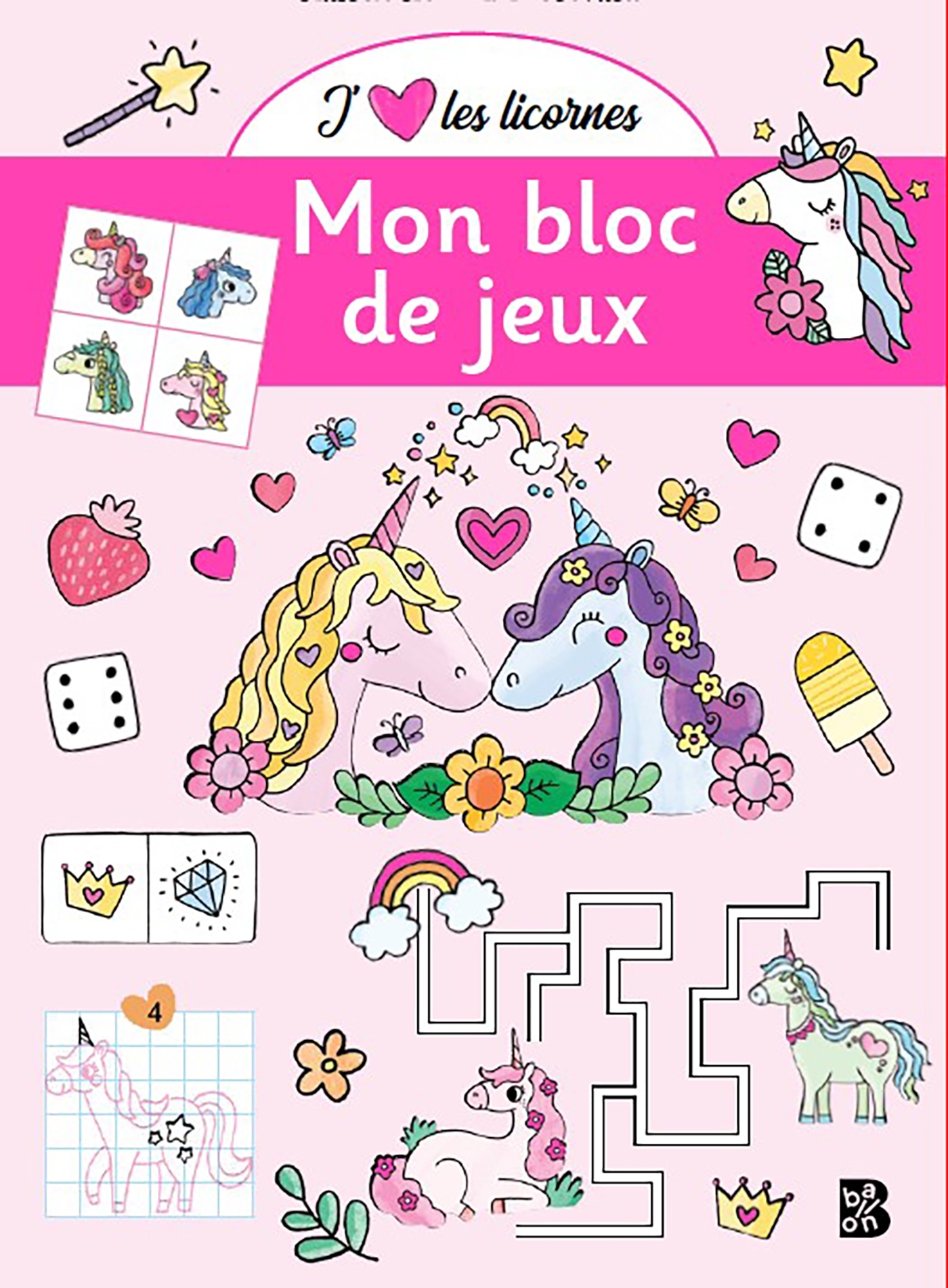 J'aime les licornes - Mon bloc de jeux