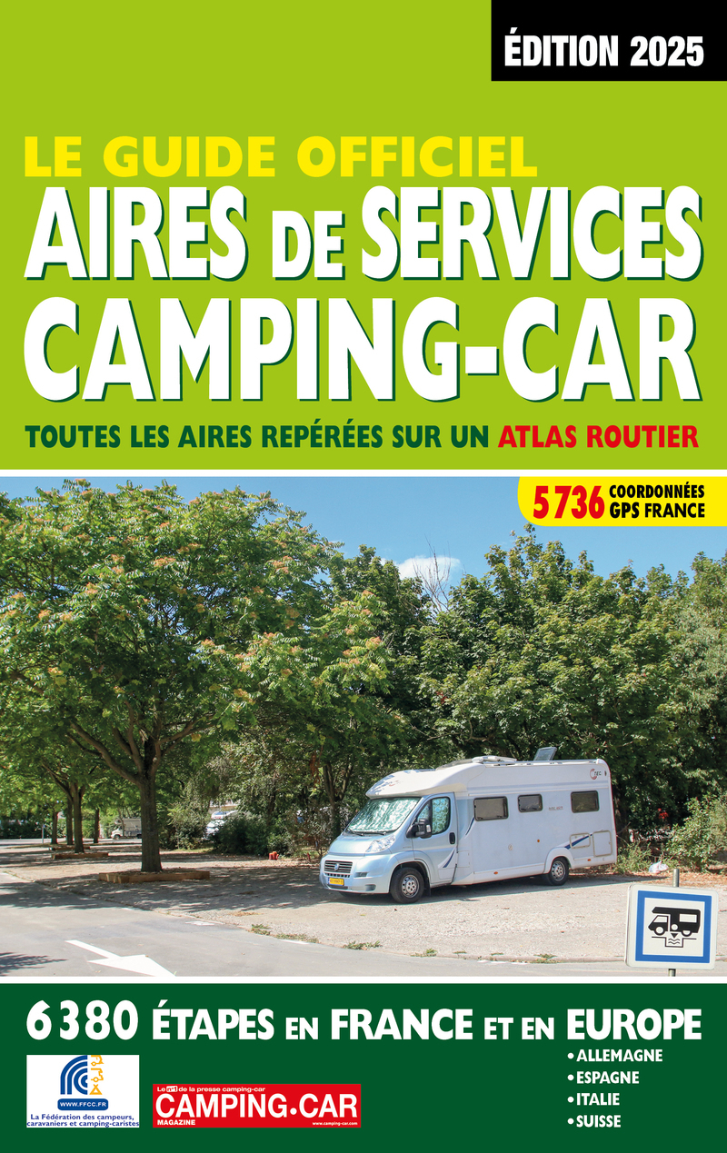 Guide officiel Aires de services camping-car 2025