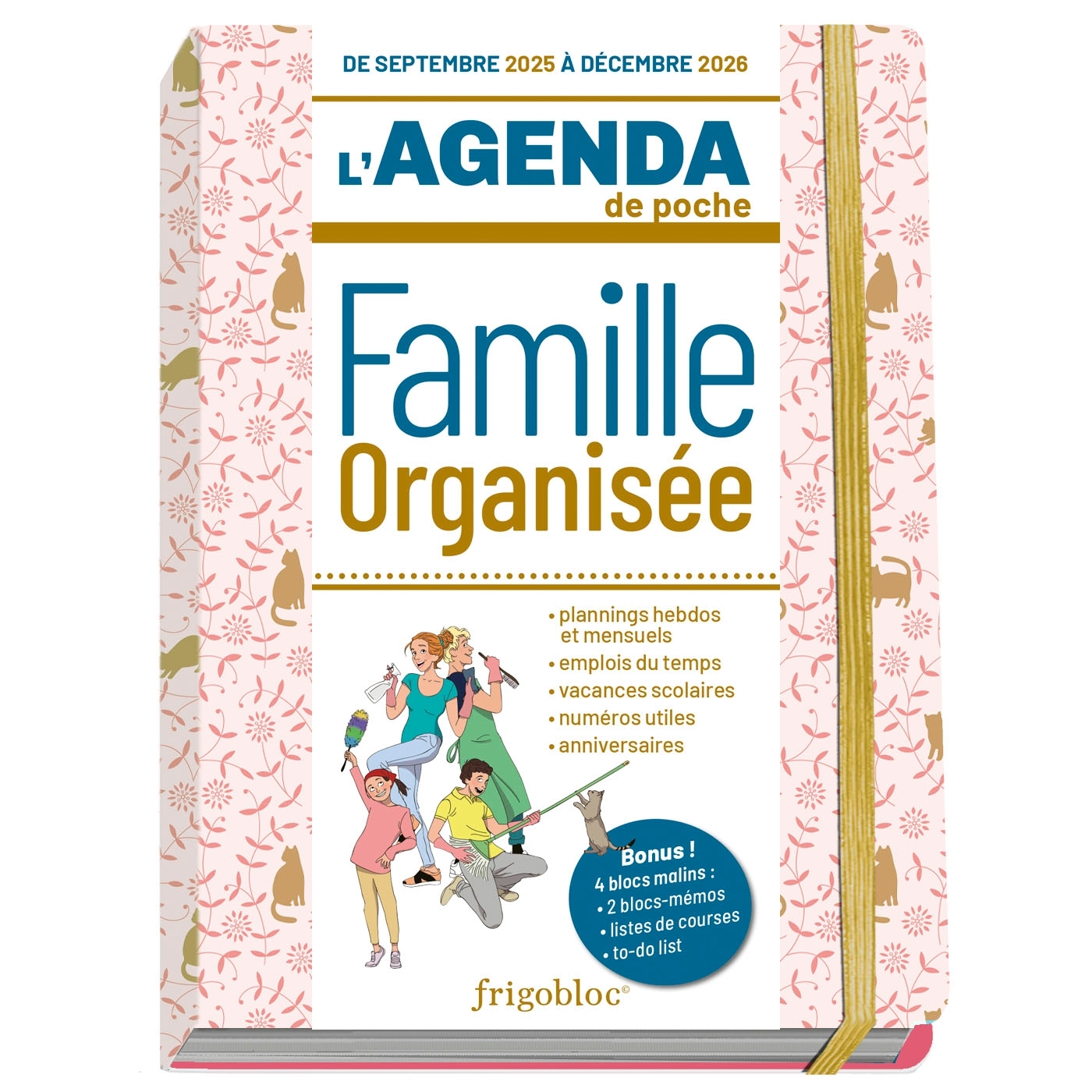 L'agenda de poche 2026 de la famille organisée - rose (de sept. 2025 à déc. 2026) - Edition 2025