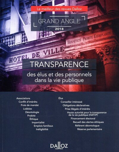 Transparence des élus et des personnels dans la vie publique - 2018