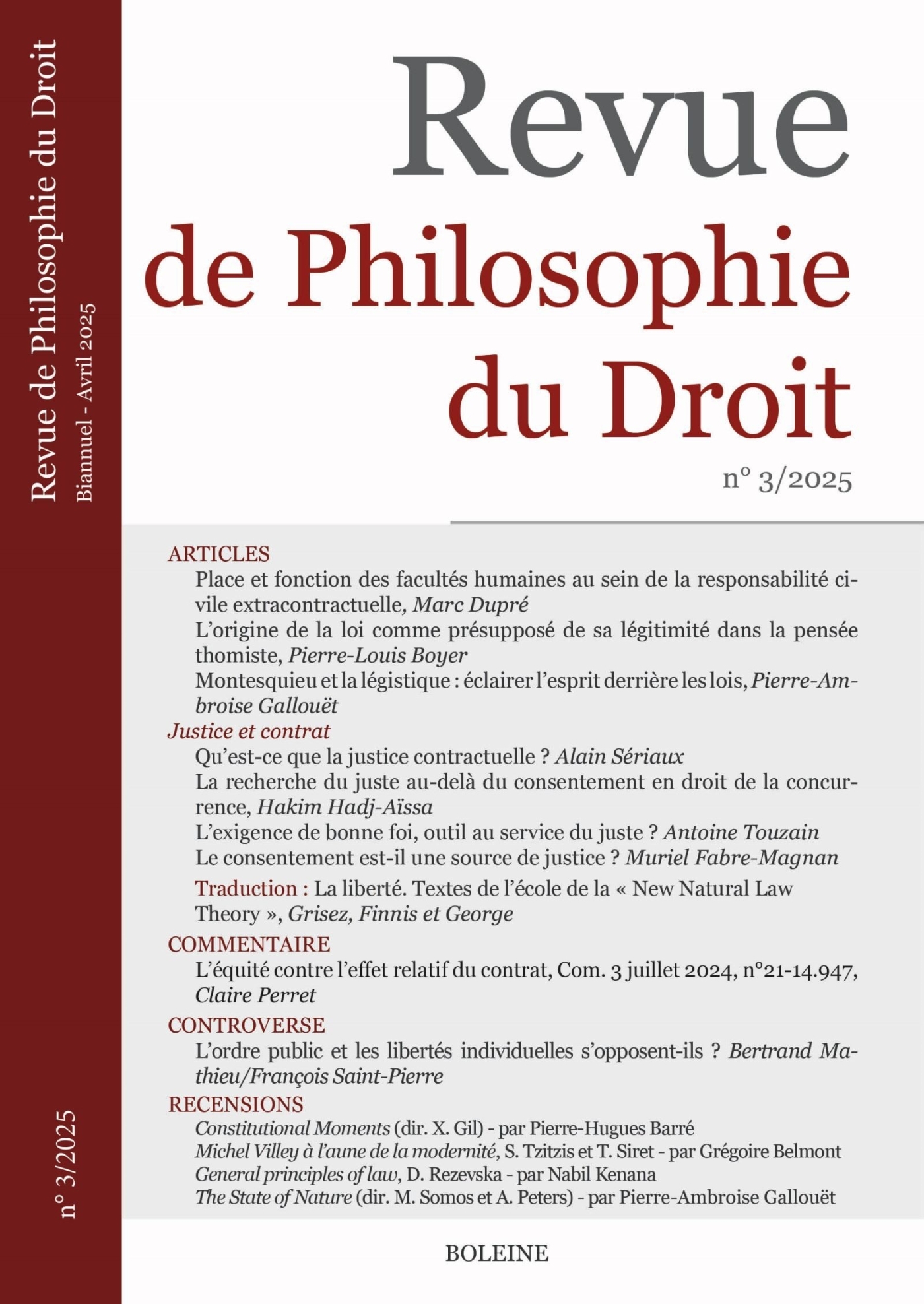 Revue de Philosophie du Droit 3/2025
