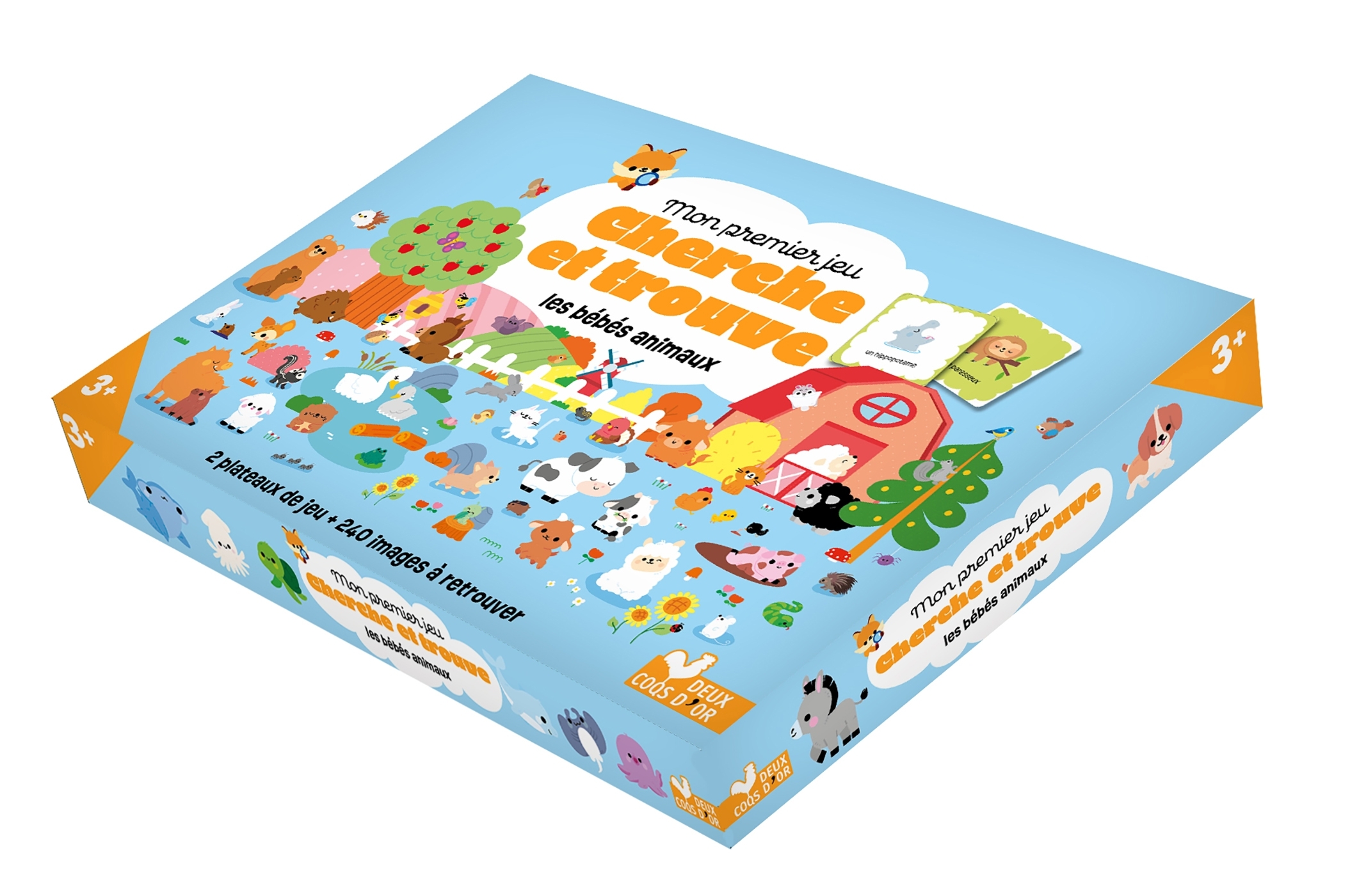 Mon jeu cherche et trouve des bébés animaux - coffret avec plateau et cartes