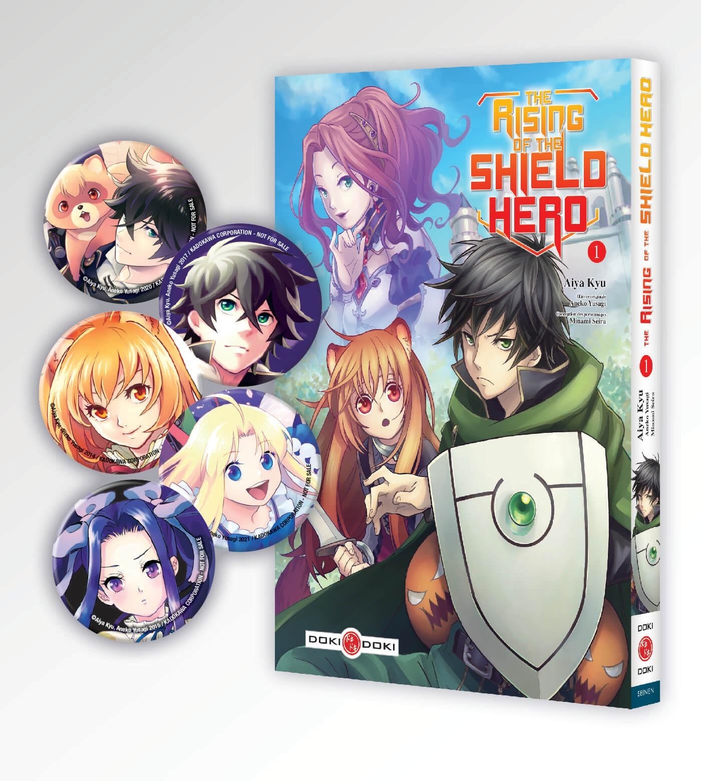 The Rising of the Shield Hero - vol. 01 - édition limitée - bagdes collector