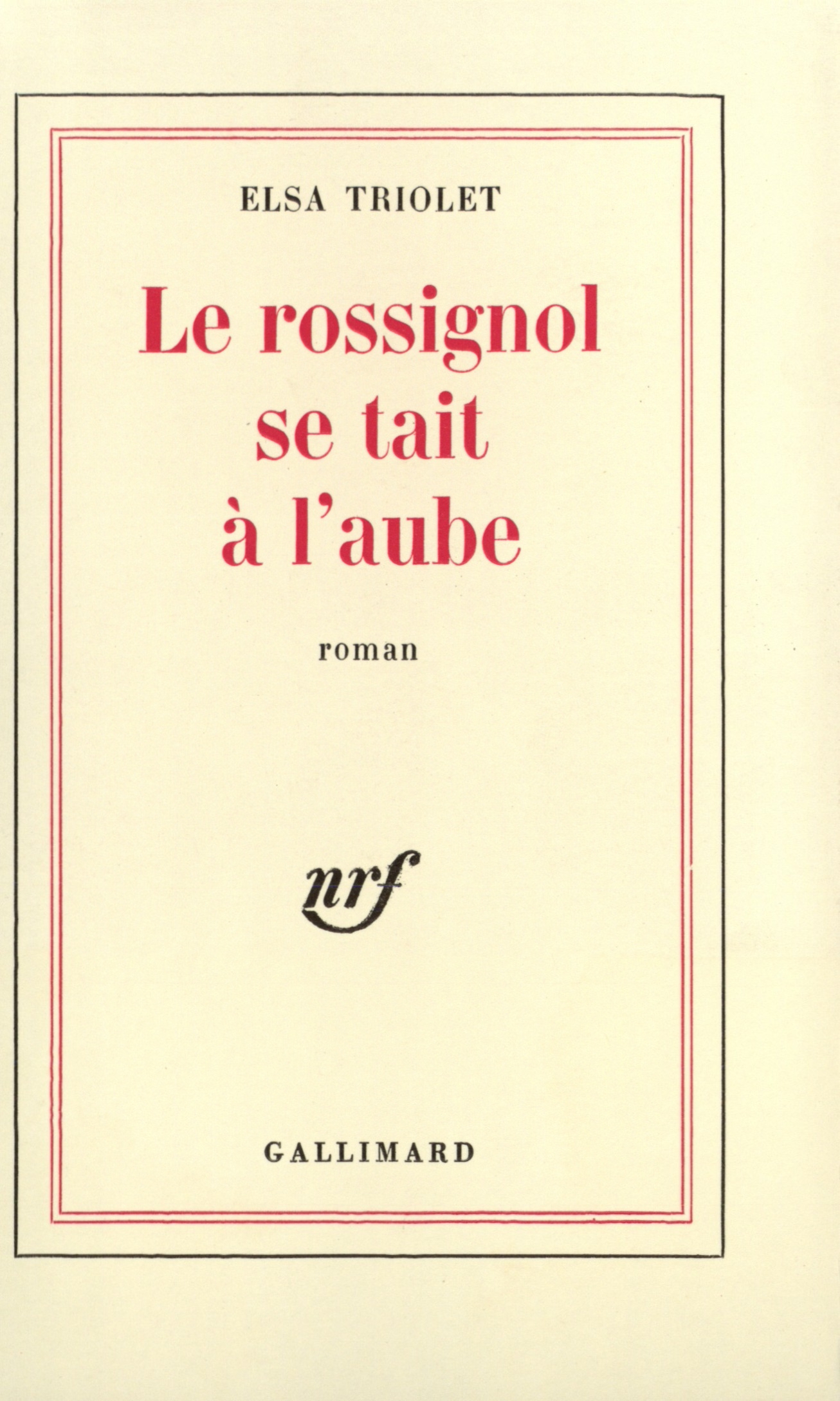 ROSSIGNOL SE TAIT A L'AUBE