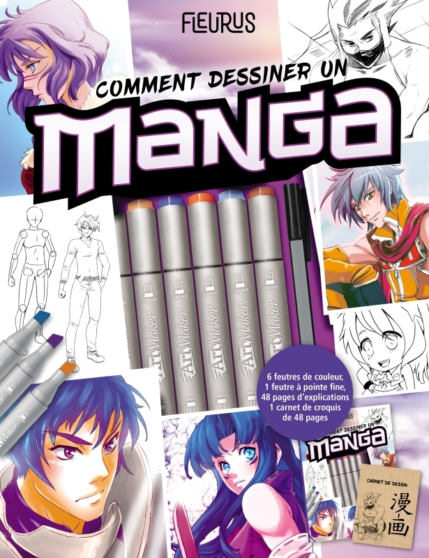Comment dessiner un manga - Avec 6 feutres pro et 1 marqueur