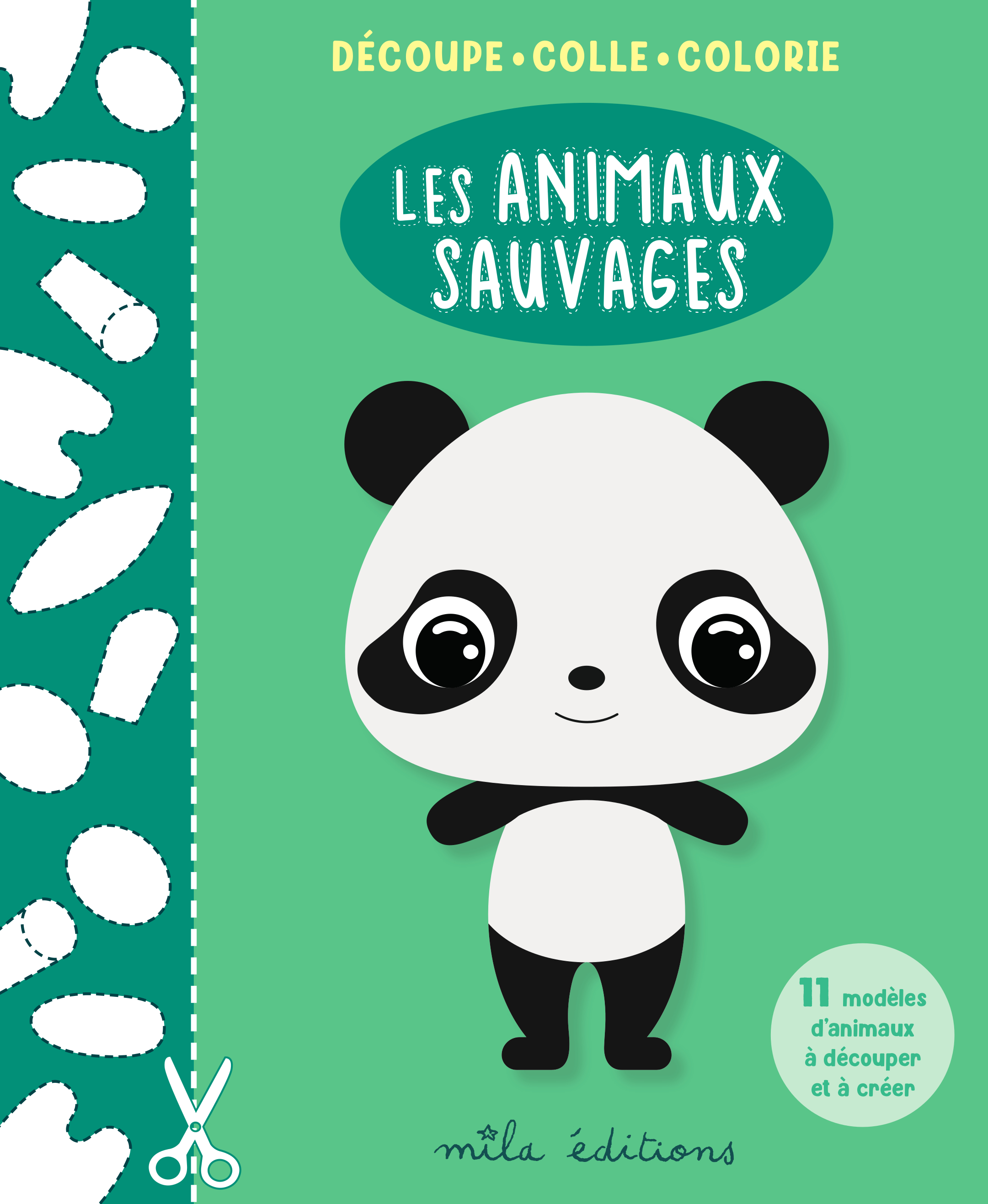 Découpe, colle, colorie : les animaux sauvages - 11 modèles d'animaux à découper et à créer