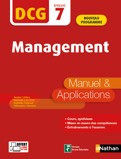 MANAGEMENT - DCG - EPREUVE 7 - MANUEL ET APPLICATIONS - 2020