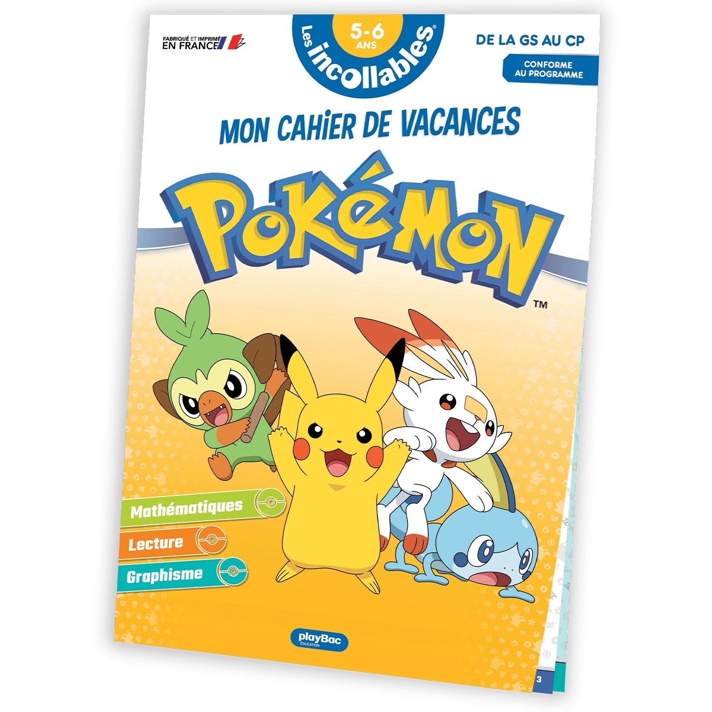 CAHIER DE VACANCES 2026 POKEMON - LES INCOLLABLES -GRANDE SECTION AU CP - 5/6 ANS