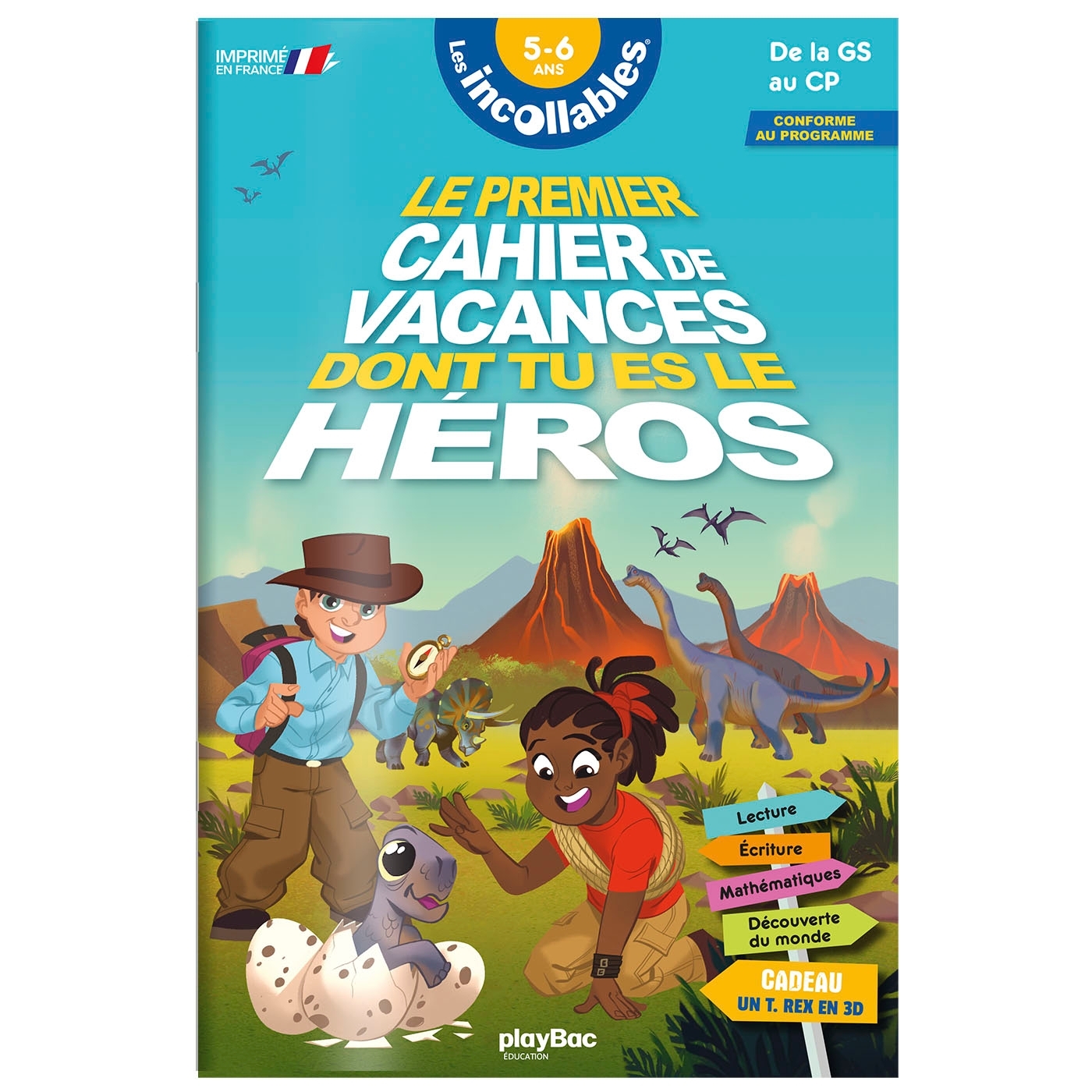 INCOLLABLES - CAHIER DE VACANCES DONT TU ES LE HEROS - DINOSAURES - GS-CP