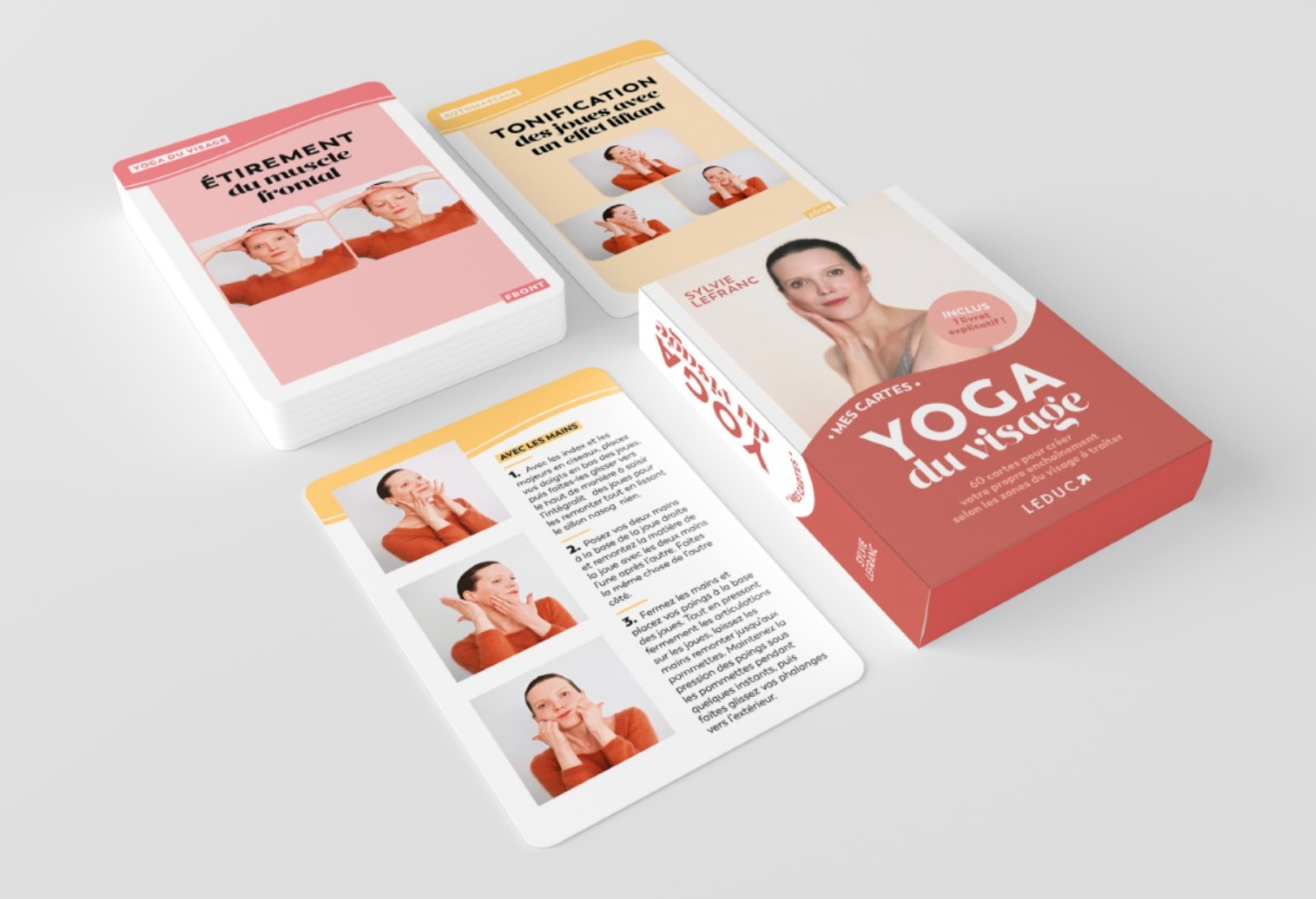 Mes cartes yoga du visage - 60 cartes pour créer votre propre enchainement selon les zones du visage à travailler