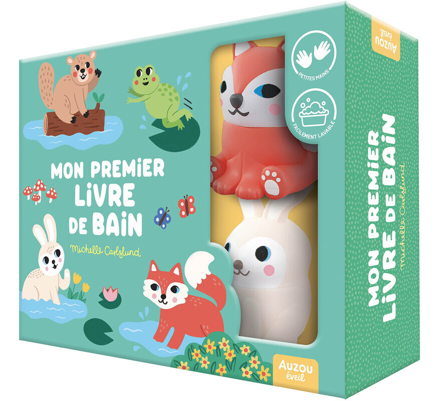 Le bain de petit renard - Un coffret avec un livre de bain et 2 jouets déclipsables !