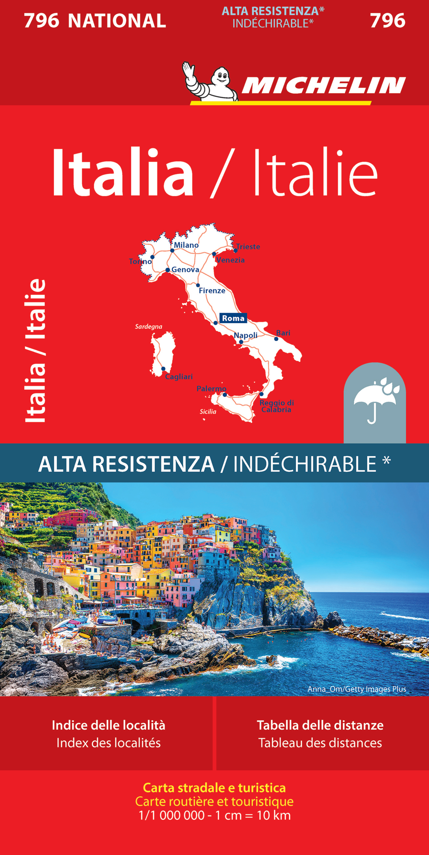 CARTE ROUTIERE 796 ITALIA - NUOVO MATERIALE ALTA RESISTENZA/ITALIE - INDECHIRABLE
