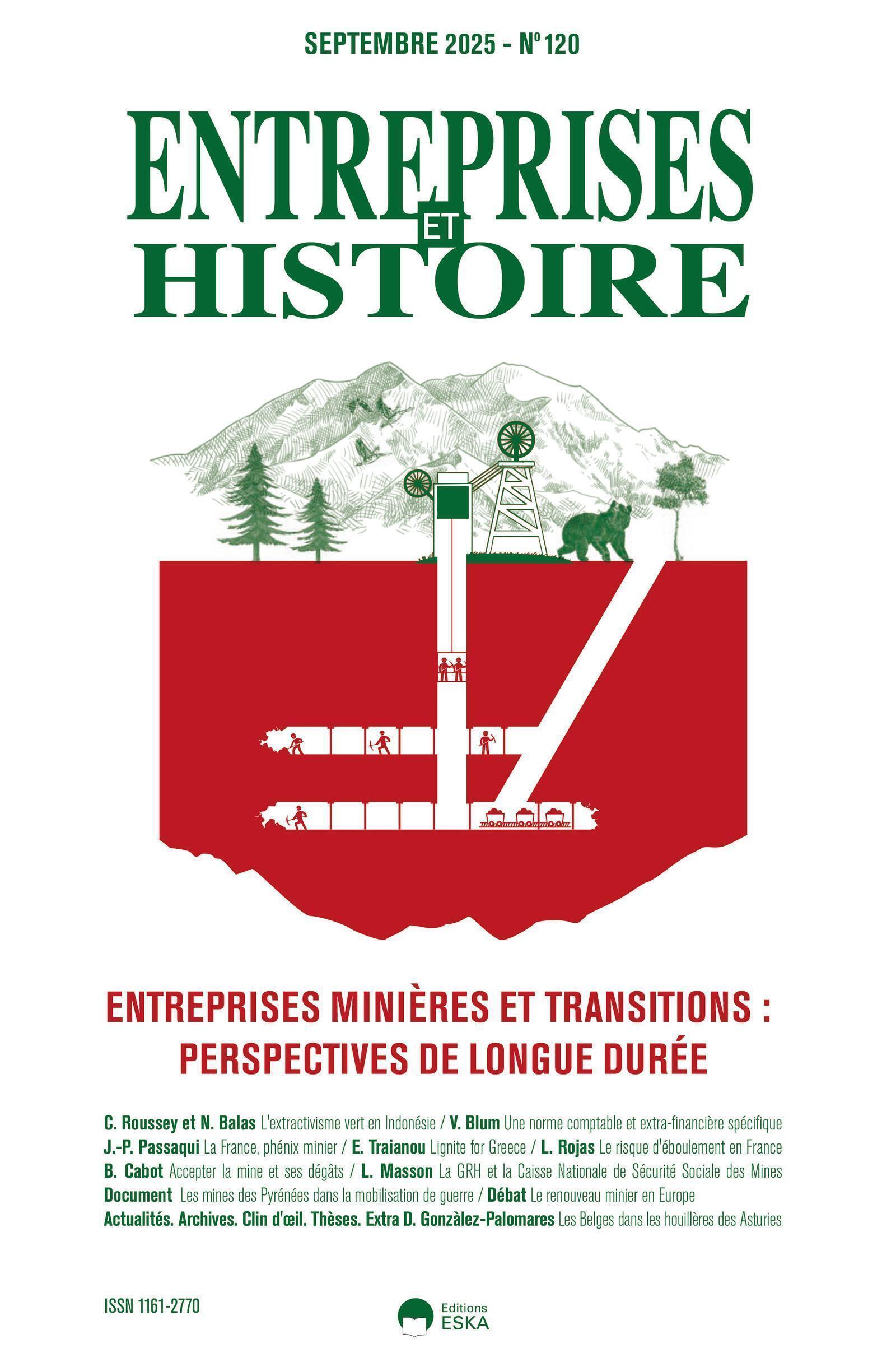 Entreprises minières et transitions : perspectives de longue durée - Entreprises et histoire - septembre 2025 no. 120