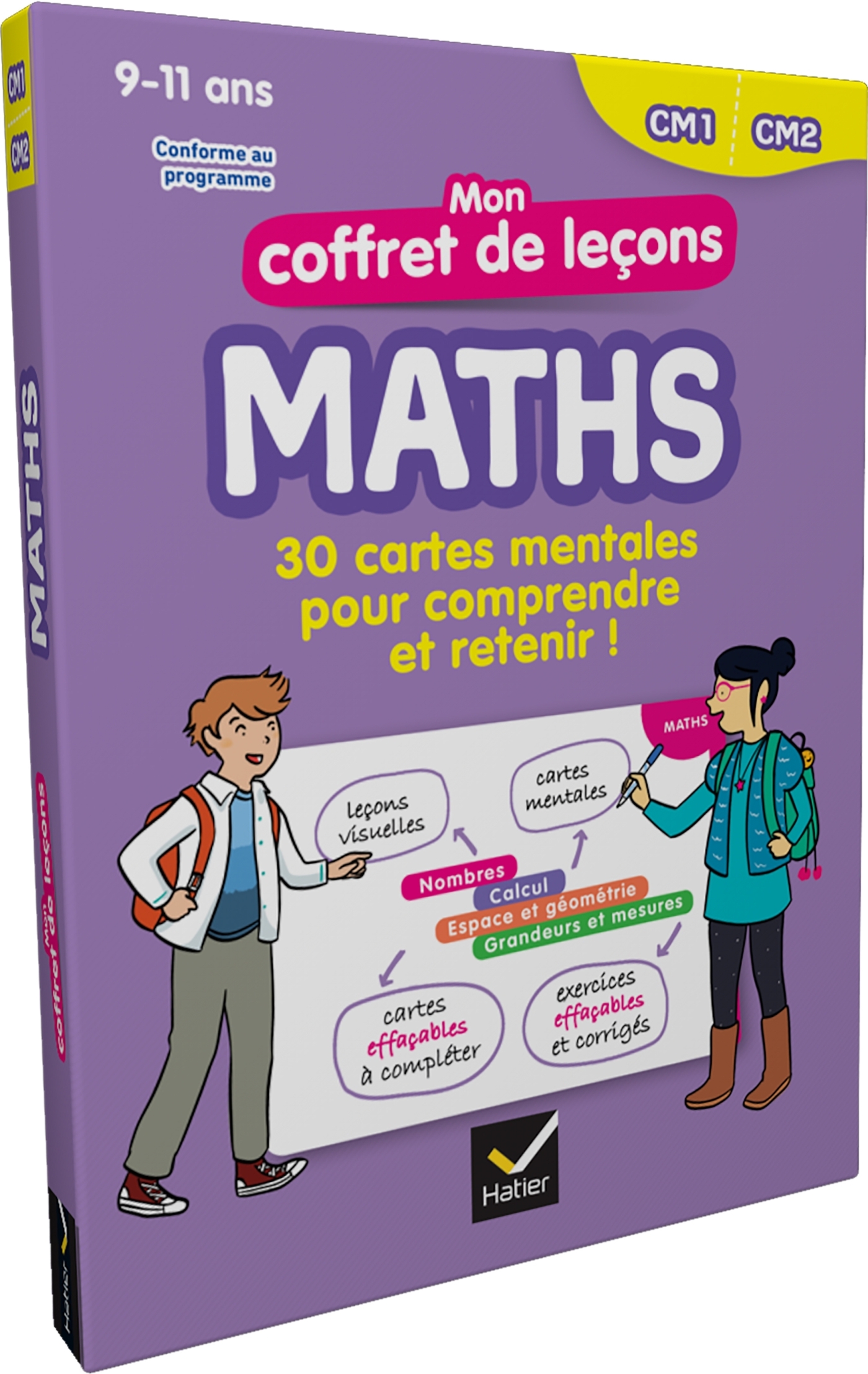 Mon coffret de leçons maths CM1-CM2 - 30 cartes mentales