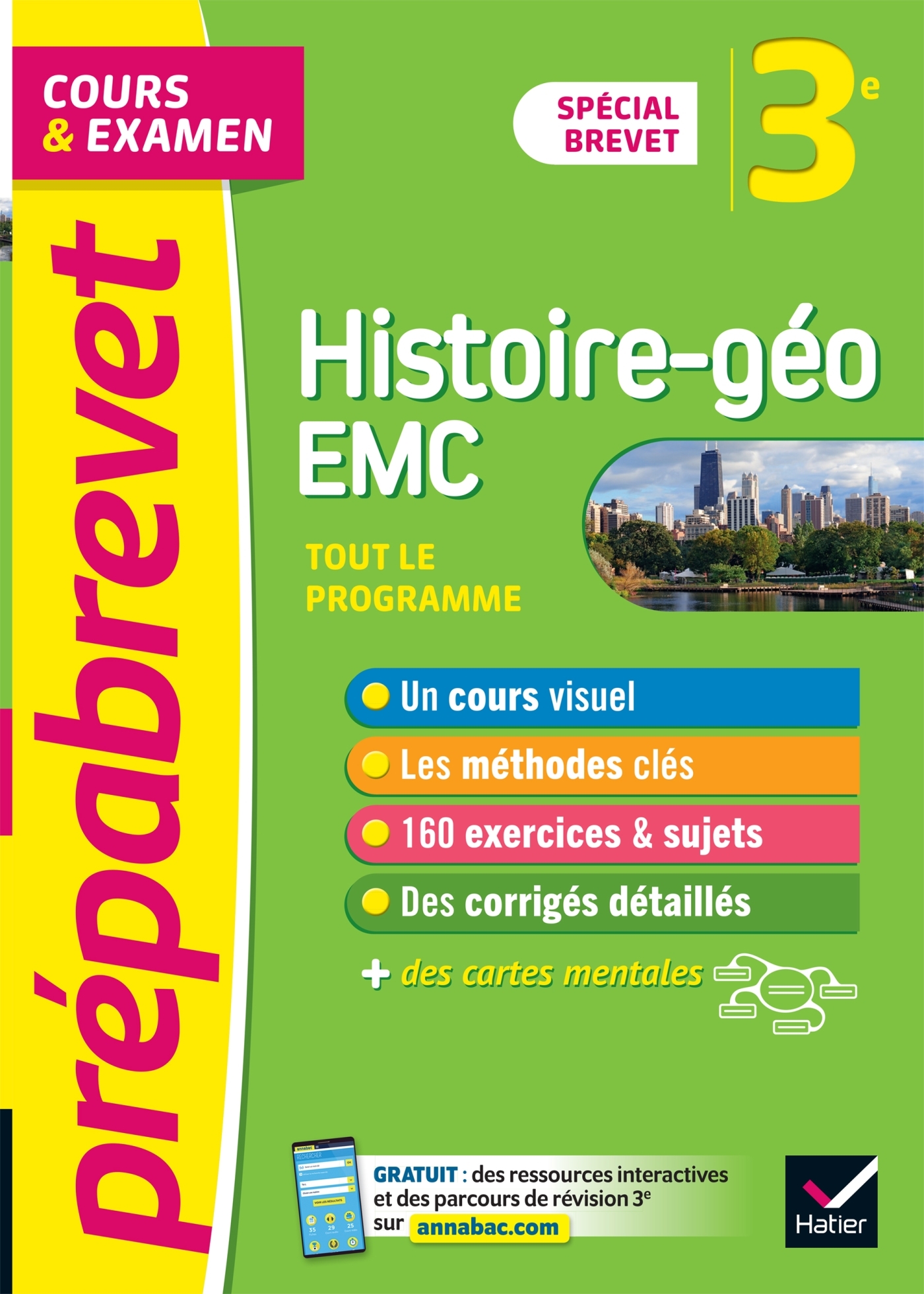 Prépabrevet Histoire-Géographie EMC 3e - Brevet 2024 - cours, méthodes et entraînement