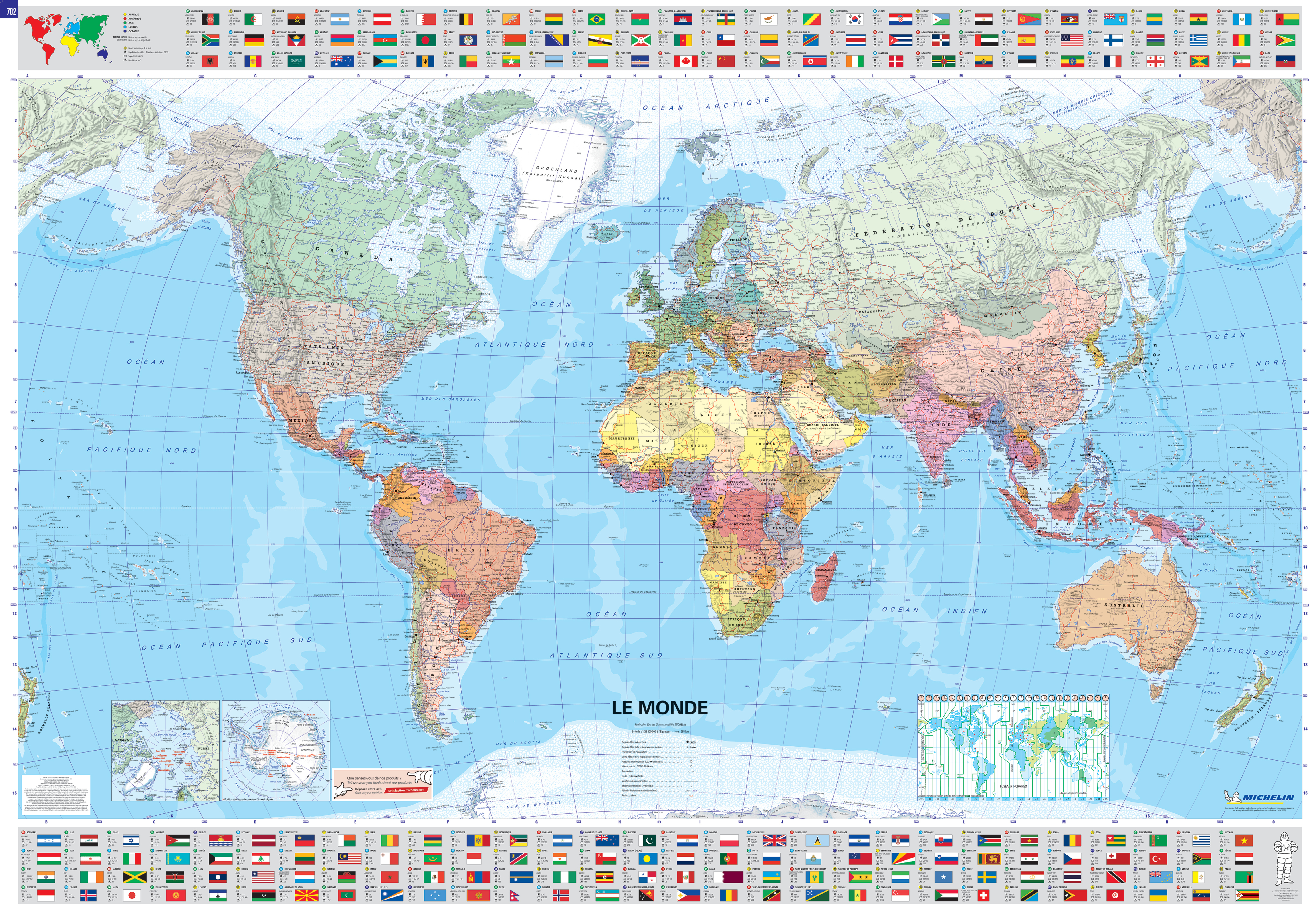 MONDE CARTE PLASTIFIEE ROULEE 2008