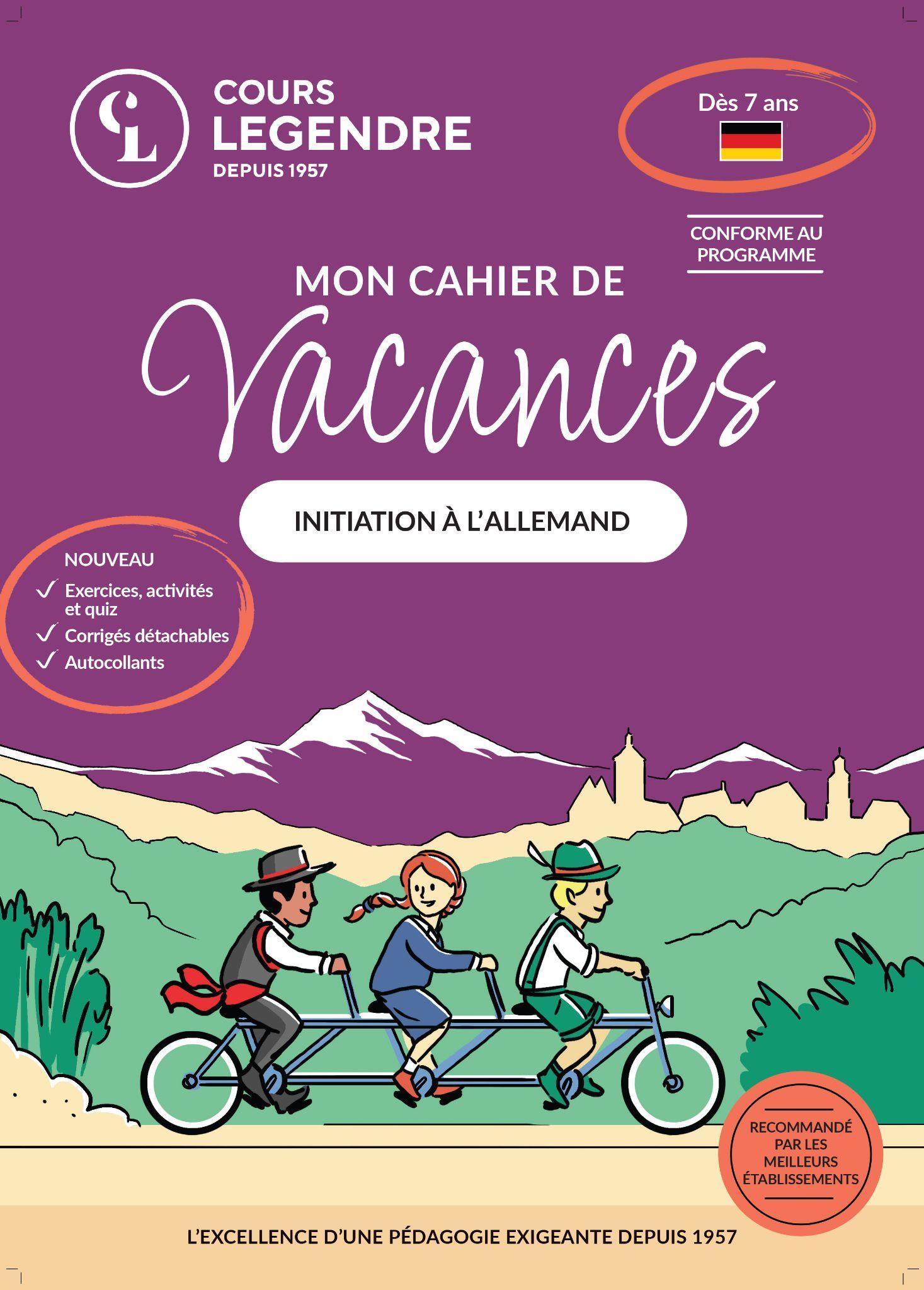 MON CAHIER DE VACANCES (DES 7 ANS)INITIATION A L´ALLEMAND - EXERCICES ET QUIZ CORRIGES DETACHABLES A
