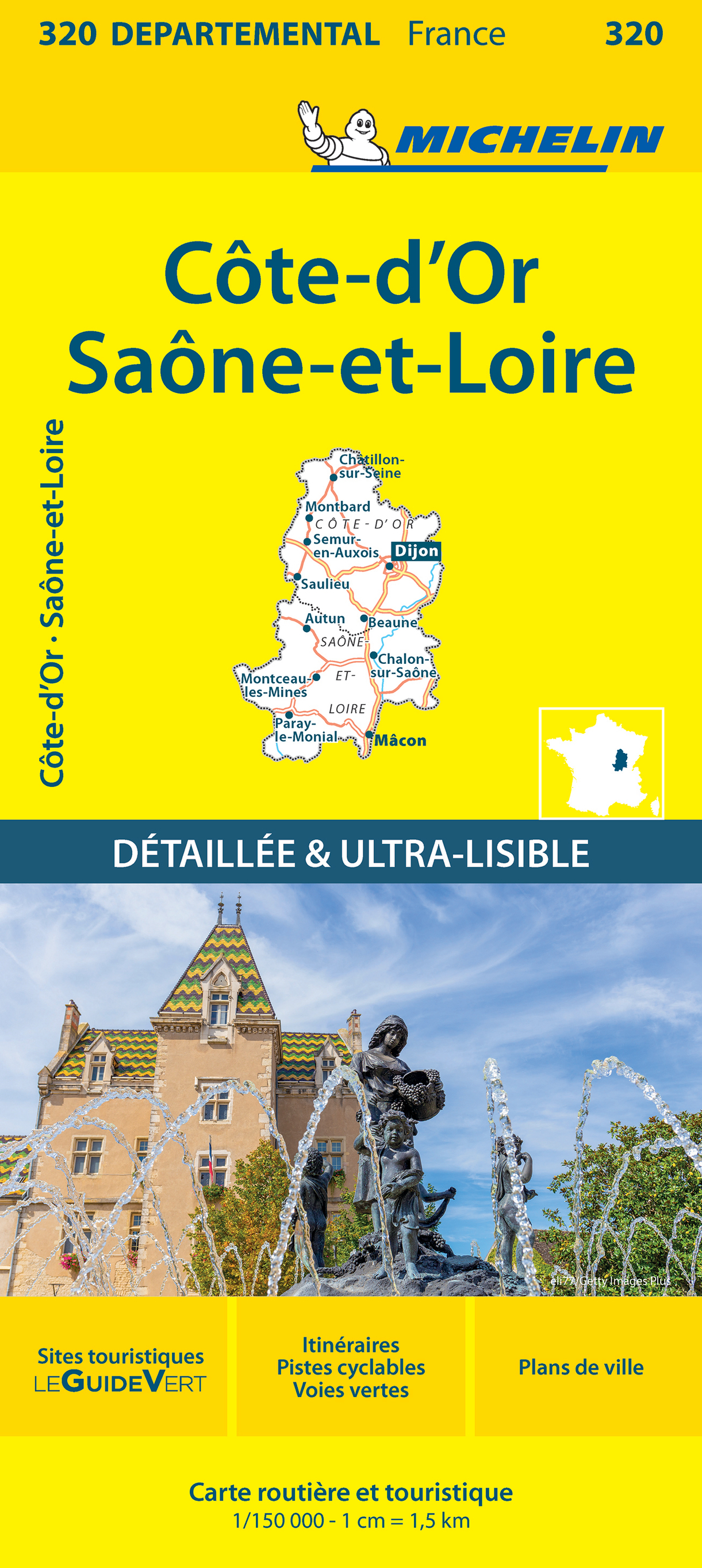 CARTE DEPARTEMENTALE 320 COTE D´ OR, SAONE - ET - LOIRE