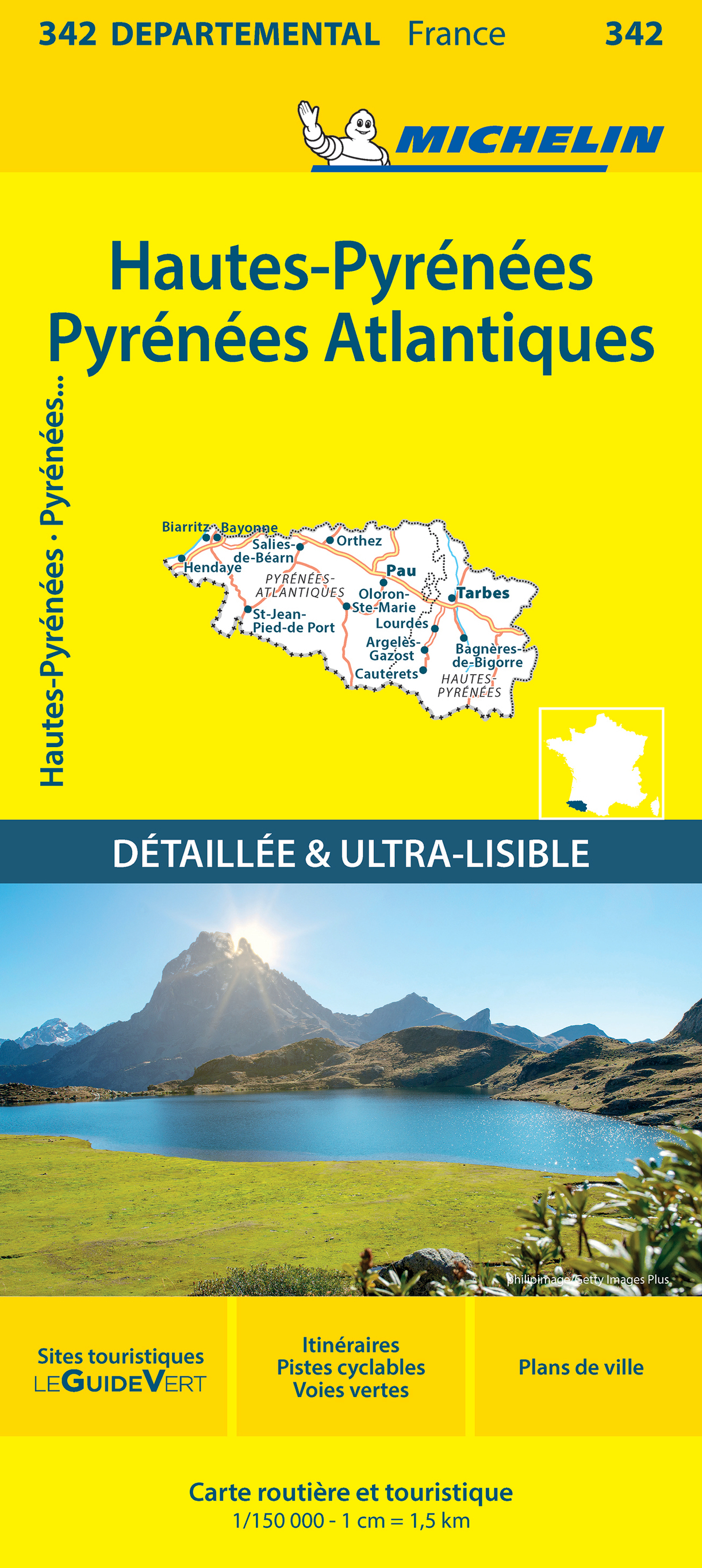 CARTE DEPARTEMENTALE 342 HAUTE PYRENEES /PYRENEES ATLANTIQUES