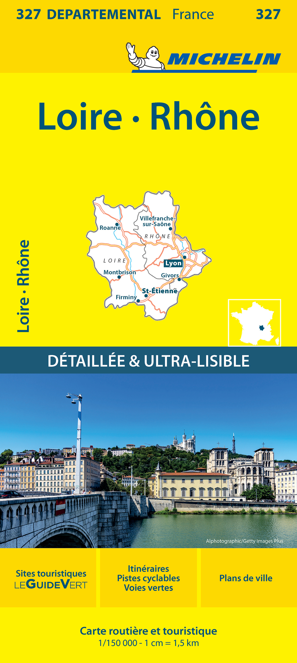 CARTE DEPARTEMENTALE 327 LOIRE, RHONE
