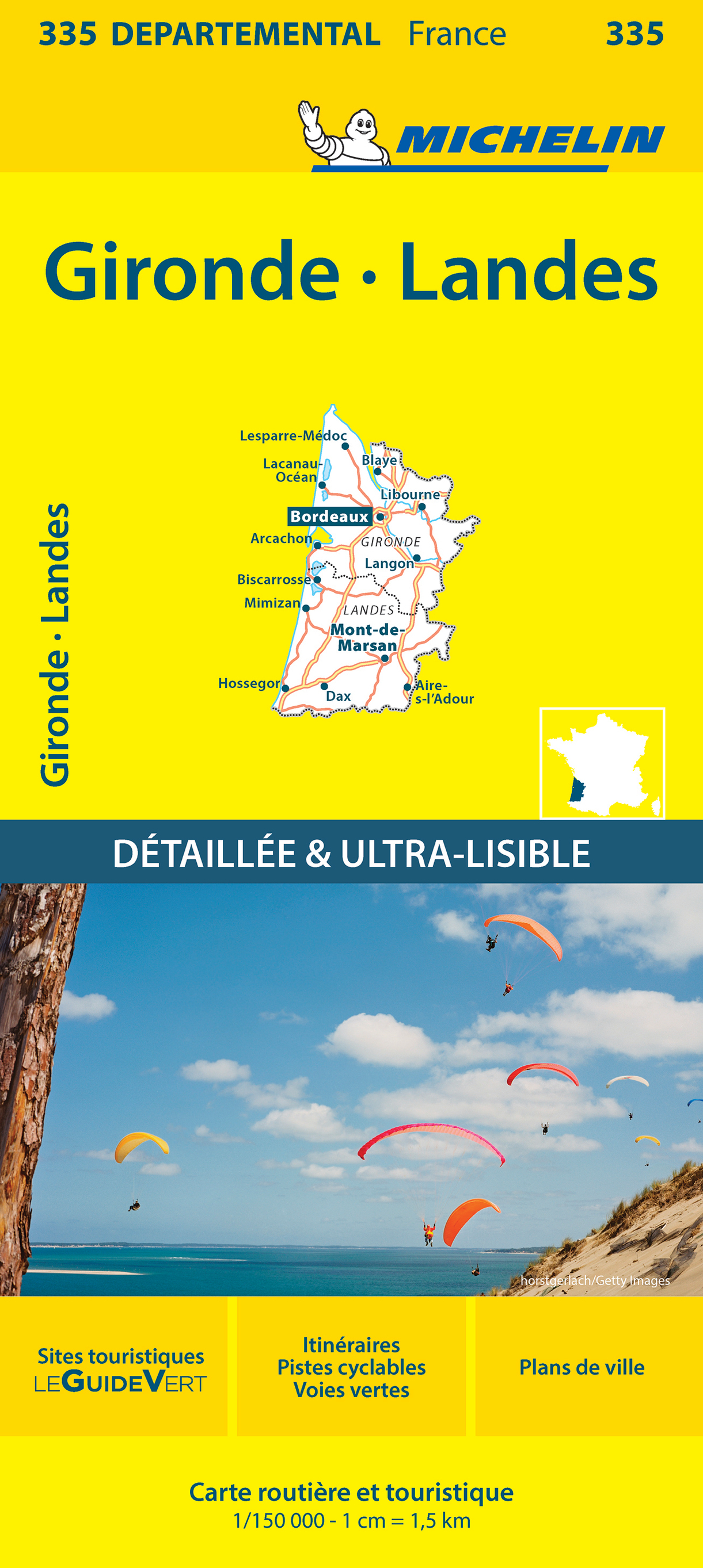 CARTE DEPARTEMENTALE 335 GIRONDE, LANDES