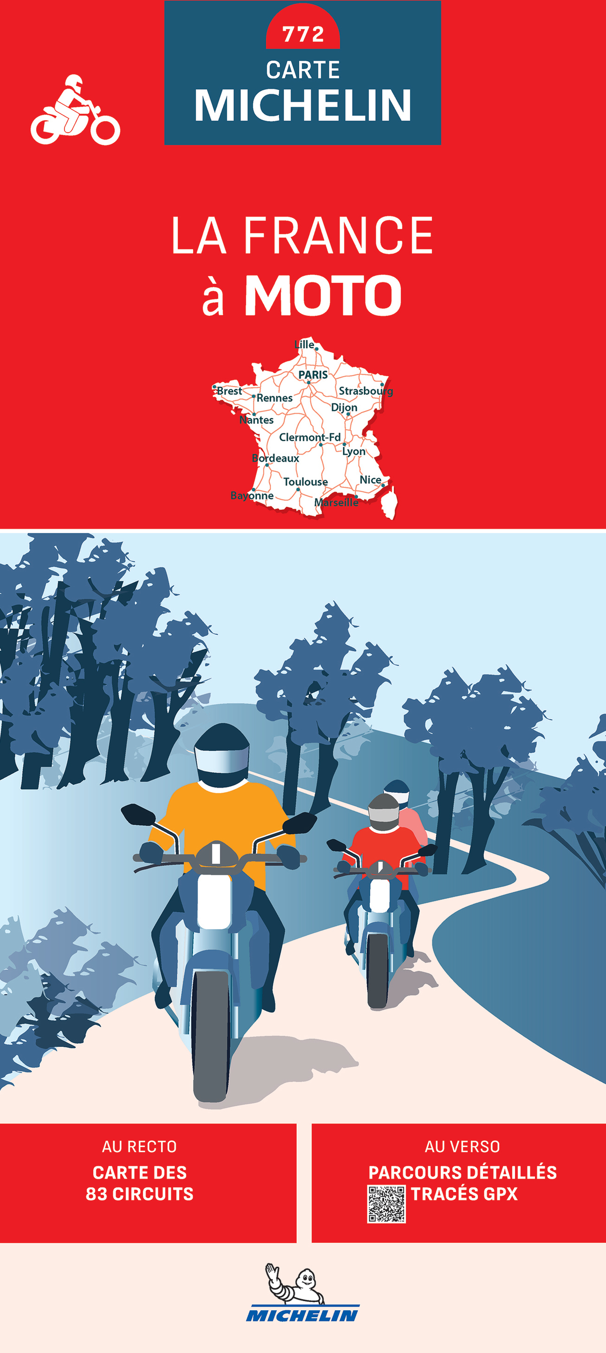 772 CARTE LA FRANCE A MOTO MICHELIN