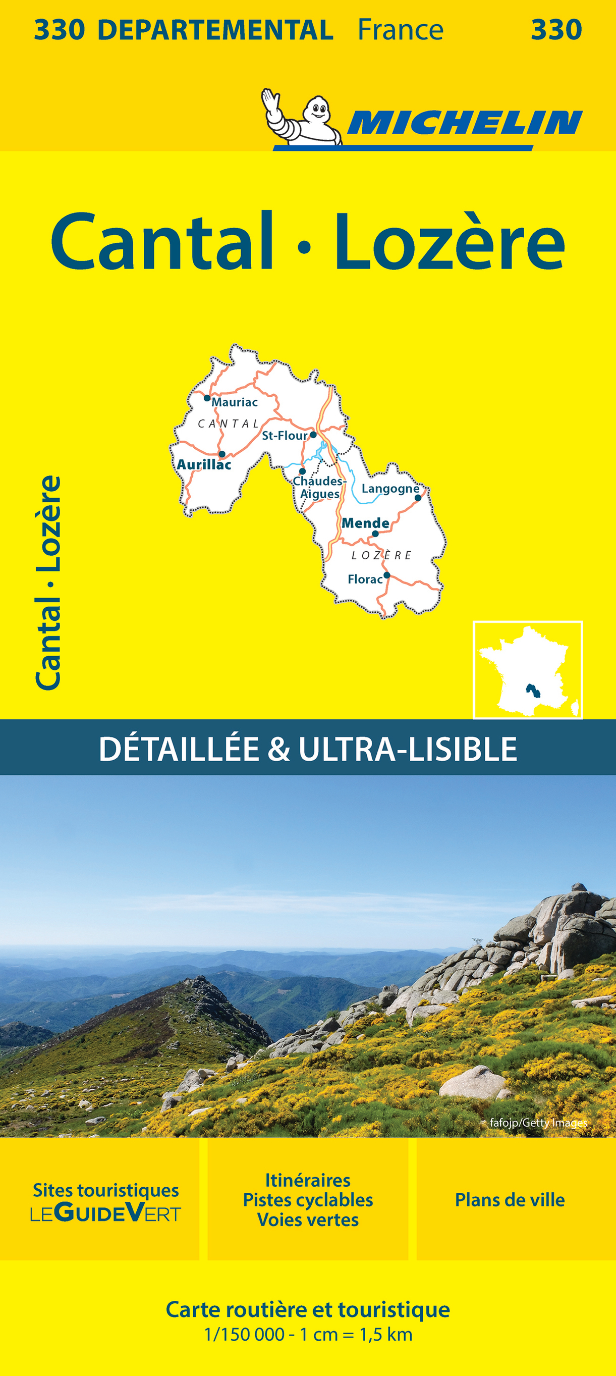 CARTE DEPARTEMENTALE 330 CANTAL, LOZERE