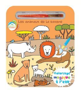 Les animaux de la  savane - Coloriage magique à l'eau