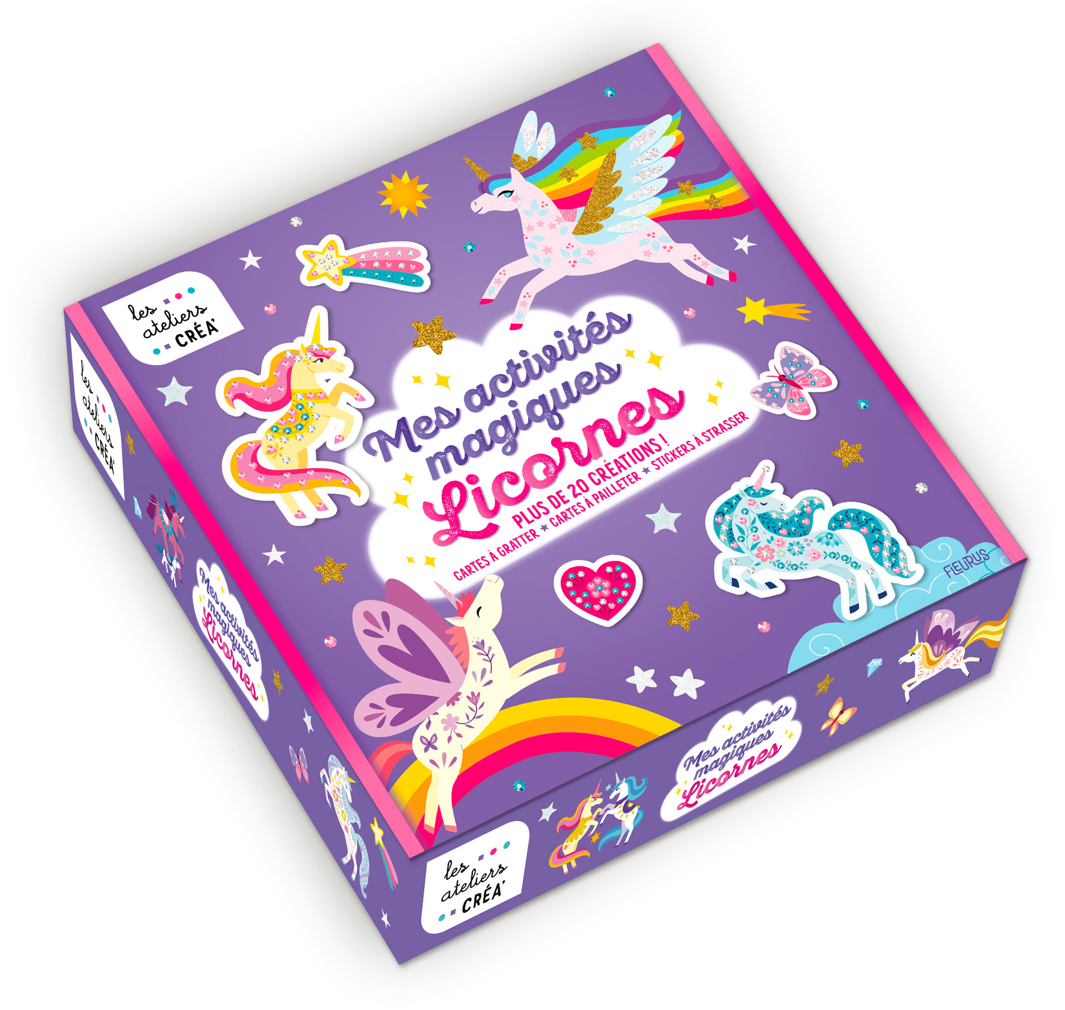 Mes activités magiques Licornes - Plus de 20 créations. Cartes à gratter - cartes à pailleter - stickers à strasser